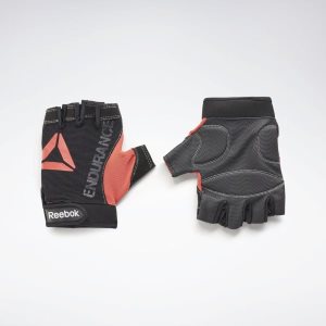 Rękawice Damskie Reebok Strength Czarne/Czerwone PL 91QDWHL